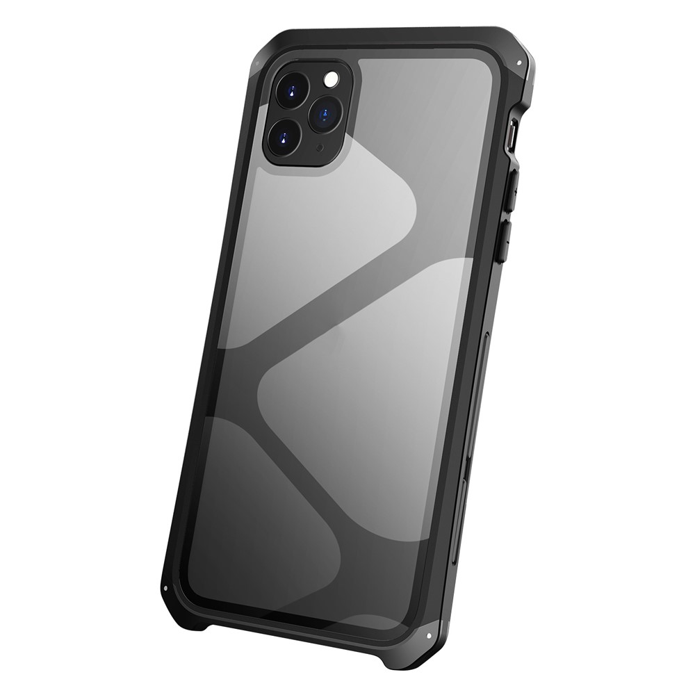 ELEMENT BOX For iPhone 11 Pro Max 6.5 inch Drop Protection 3-Piece Design Mobile Phone Cases Metal +Tempered Glass Hybrid Back Cover - Black
