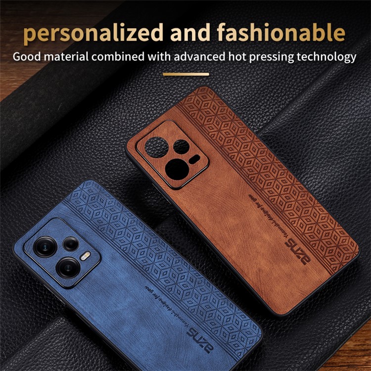 AZNS Per Xiaomi Redmi Note 12 Pro 5G Tempato Exprinted Telefono Copertina TPU Rivestita in Pelle Anti-collisione PU - Verde-8