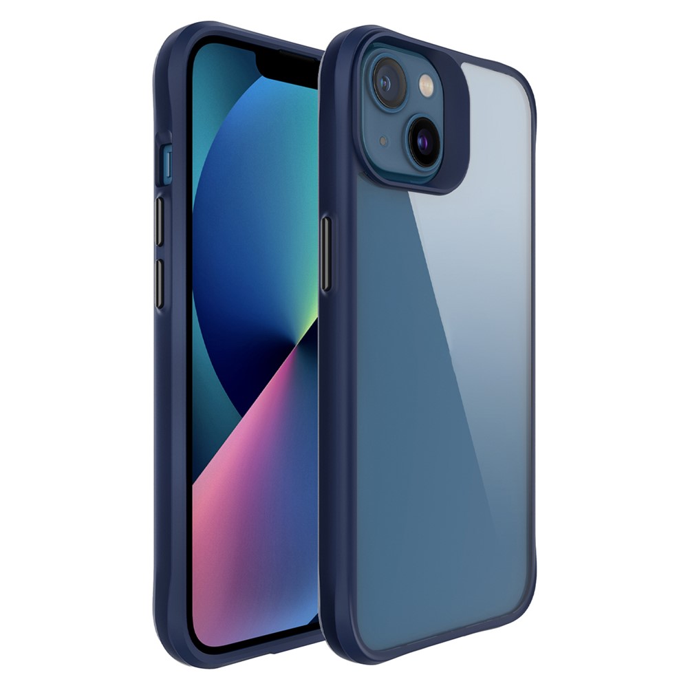 Combat X Mode For iPhone 13 mini 5.4 inch Clear Back Panel Cover Hard PC Soft TPU Heavy Duty Shockproof Phone Case - Blue