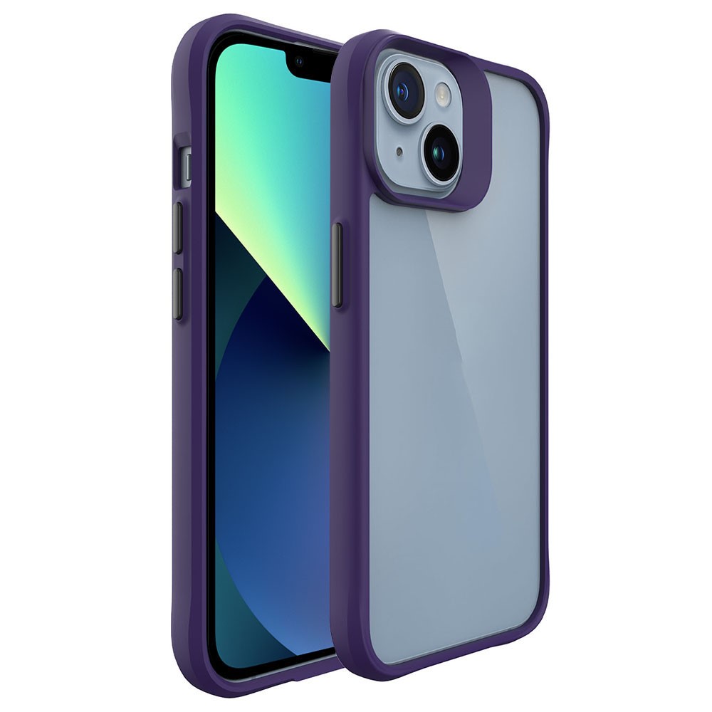 Combat X Mode For iPhone 13 mini 5.4 inch Clear Back Panel Cover Hard PC Soft TPU Heavy Duty Shockproof Phone Case - Purple