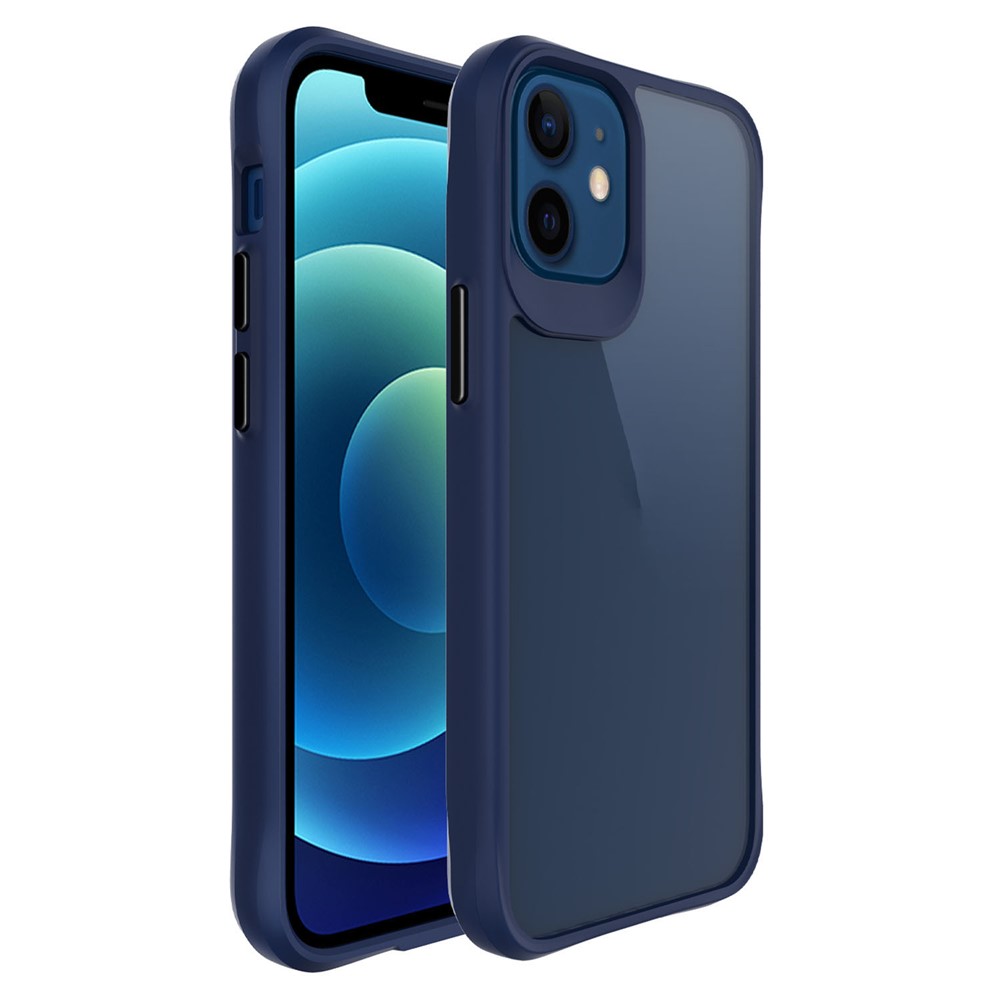 Combat X Mode For iPhone 12 mini 5.4 inch Transparent Phone Case Anti-drop Hard PC Soft TPU Hybrid Cover - Blue
