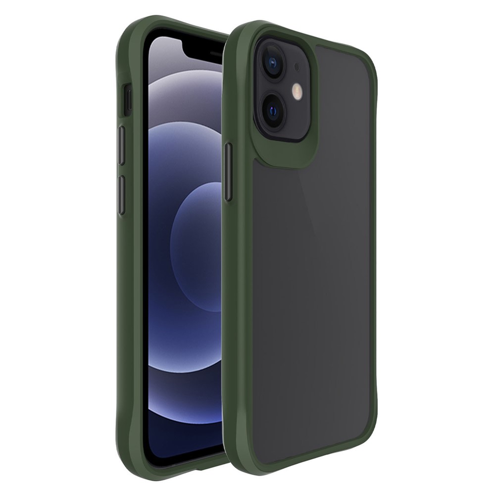 Combat X Mode For iPhone 12 mini 5.4 inch Transparent Phone Case Anti-drop Hard PC Soft TPU Hybrid Cover - Army Green