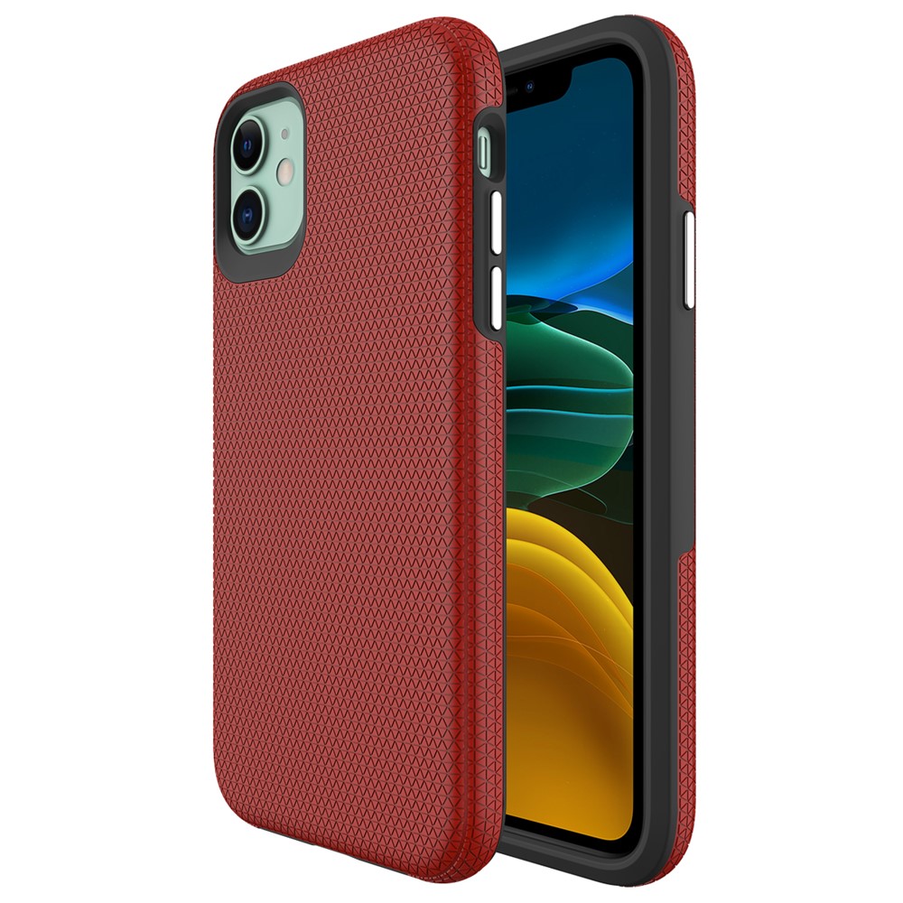 Back Cover for iPhone 11 6.1 inch TPU+PC Military Grade Drop-proof Hybrid Phone Case - Red