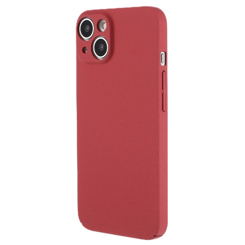 For iPhone 13 mini 5.4 inch Hard PC Shockproof Phone Case Camera Protection Matte Phone Cover - Wine Red