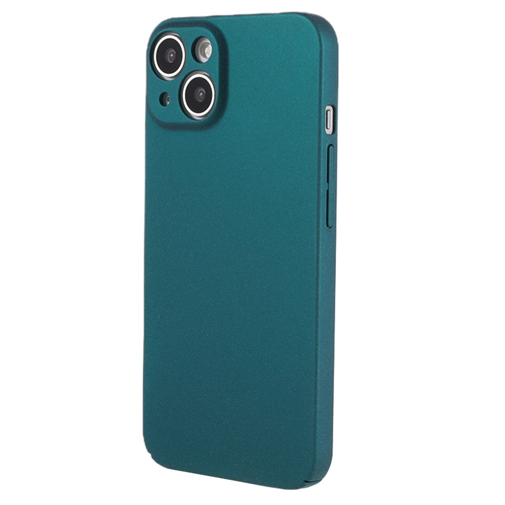 For iPhone 13 mini 5.4 inch Hard PC Shockproof Phone Case Camera Protection Matte Phone Cover - Blackish Green