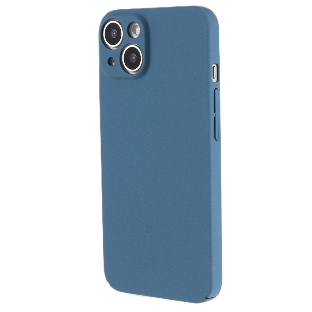 For iPhone 13 mini 5.4 inch Hard PC Shockproof Phone Case Camera Protection Matte Phone Cover - Navy Blue