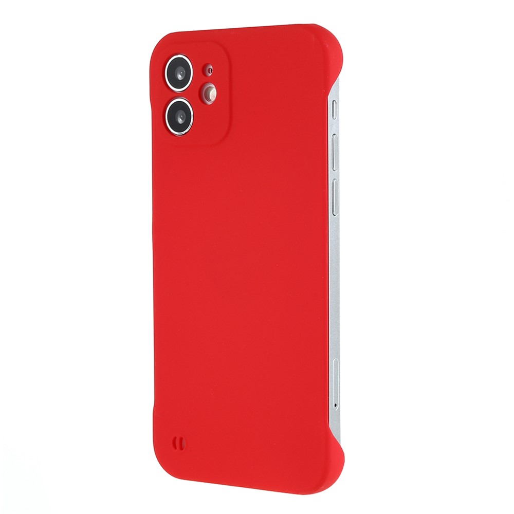 For iPhone 12 mini 5.4 inch Frameless Half Cover Protective Skin-touch Hard PC Mobail Phone Case - Red