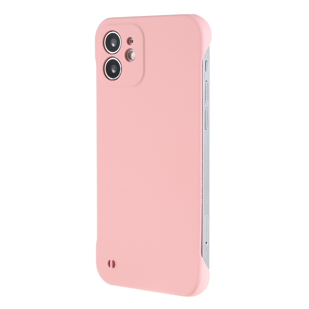 For iPhone 12 mini 5.4 inch Frameless Half Cover Protective Skin-touch Hard PC Mobail Phone Case - Pink