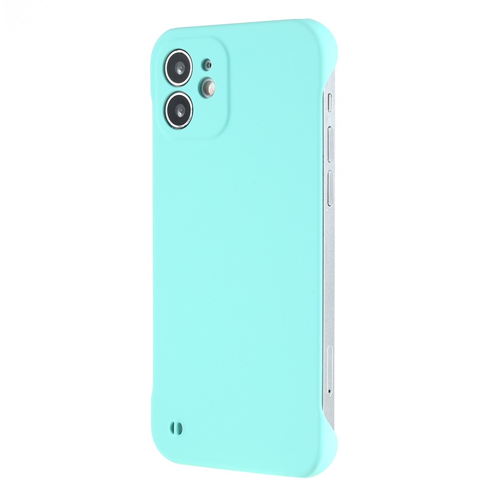 For iPhone 12 mini 5.4 inch Frameless Half Cover Protective Skin-touch Hard PC Mobail Phone Case - Light Cyan