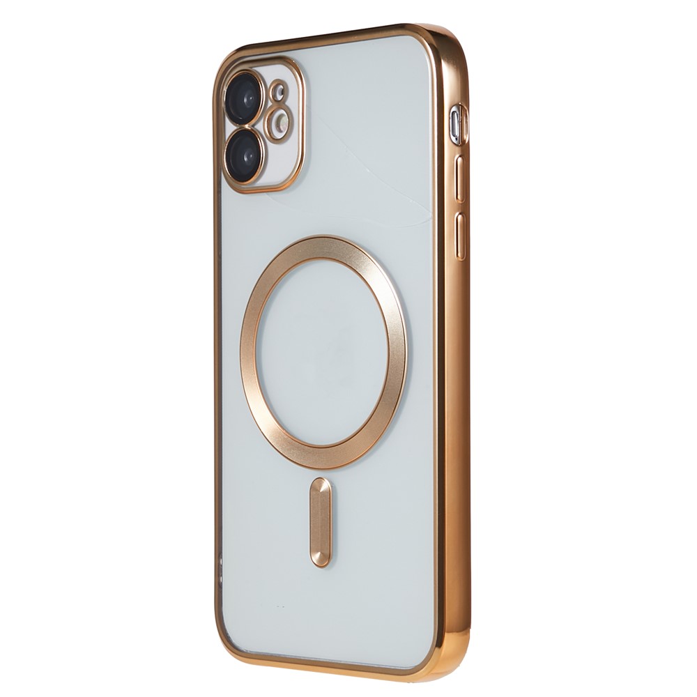 Magnetic Case for iPhone 11 6.1 inch , Soft TPU Precise Cutouts Protective Phone Cover with Lens Film - Gold