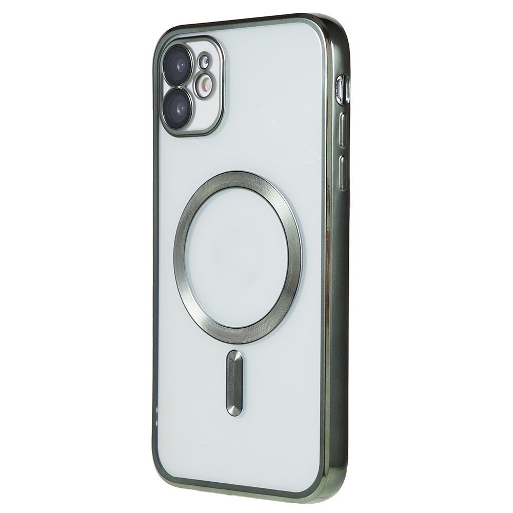 Magnetic Case for iPhone 11 6.1 inch , Soft TPU Precise Cutouts Protective Phone Cover with Lens Film - Green