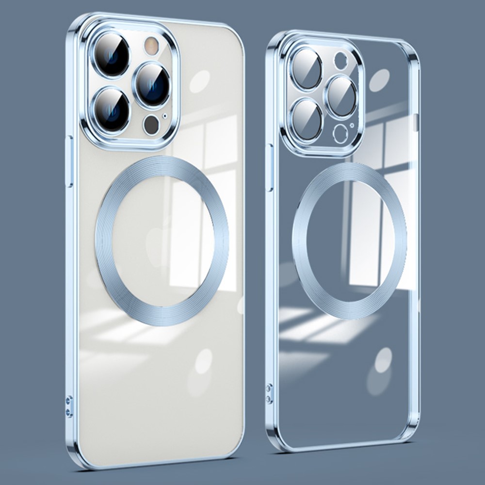 For iPhone 11 Pro Max Phone Case TPU Phone Back Cover Compatible with MagSafe - Baby Blue