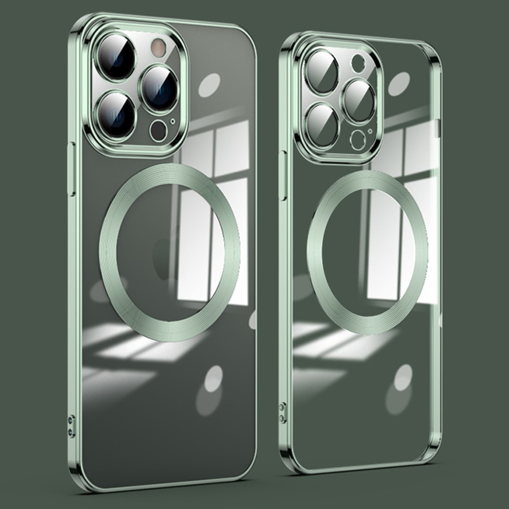 For iPhone 11 Pro Max Phone Case TPU Phone Back Cover Compatible with MagSafe - Green