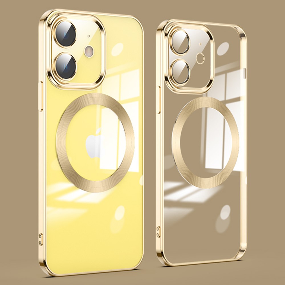 For iPhone 11 Phone Case TPU Phone Back Cover Compatible with MagSafe - Gold