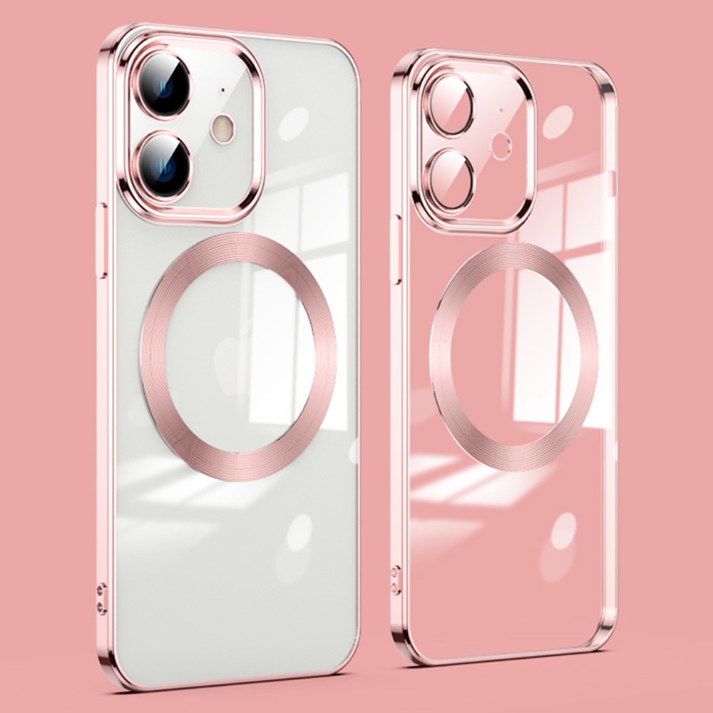 For iPhone 11 Phone Case TPU Phone Back Cover Compatible with MagSafe - Rose Gold