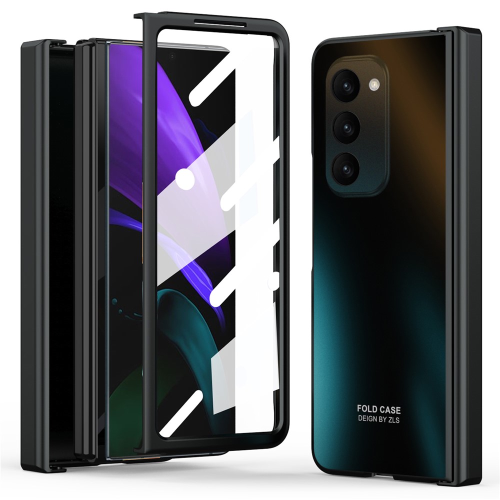 Hard PC Phone Case for Samsung Galaxy Z Fold2 5G Anti-Drop Protective Phone Shell Cover with Screen Film - Black