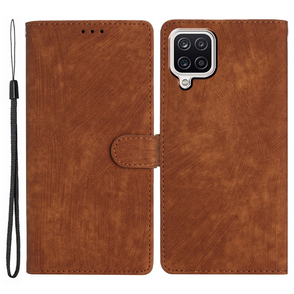 Phone Case for Samsung Galaxy A42 5G , Skin-touch Leather Wallet Stand Full Protection Cover - Brown