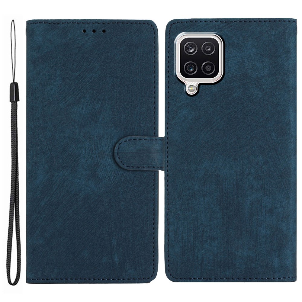 Phone Case for Samsung Galaxy A42 5G , Skin-touch Leather Wallet Stand Full Protection Cover - Blue