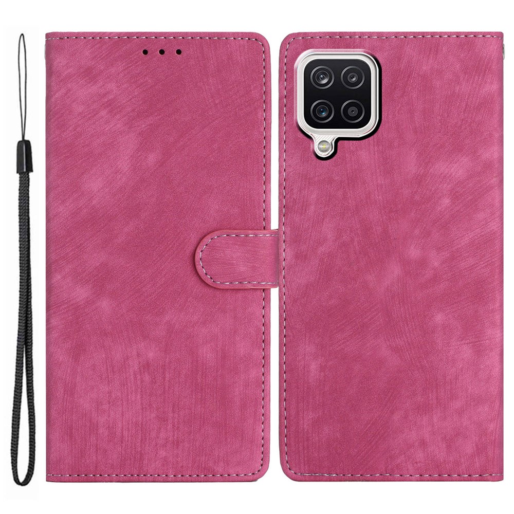 Phone Case for Samsung Galaxy A42 5G , Skin-touch Leather Wallet Stand Full Protection Cover - Rose