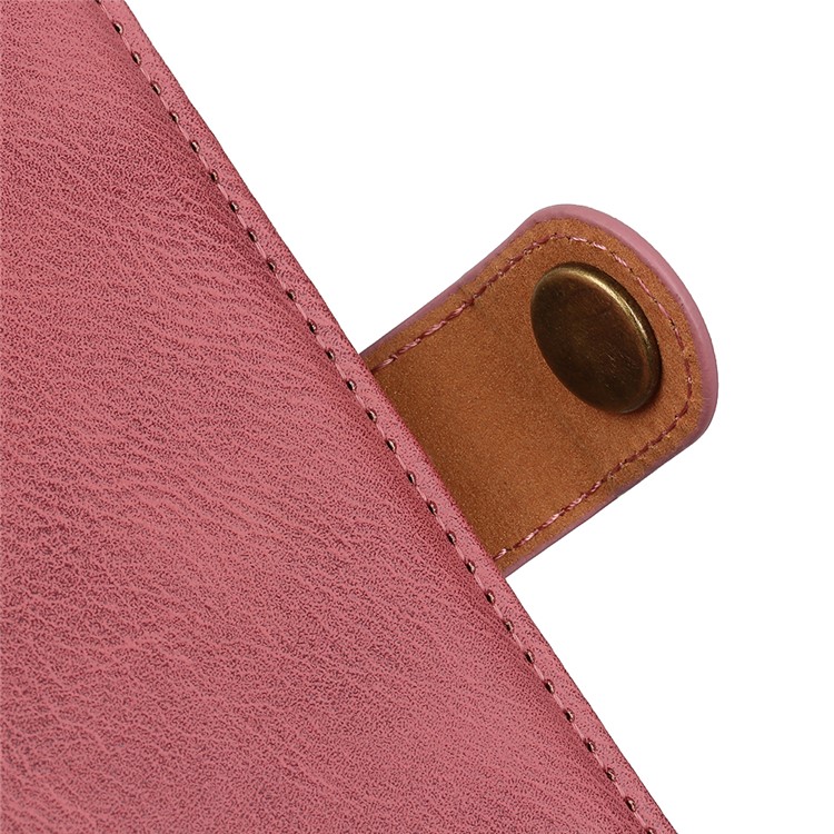 Khazneh Pour Google Pixel 8 Pro Portefeuille Stand en Cuir Couier de Téléphone de Vache - Rose-6