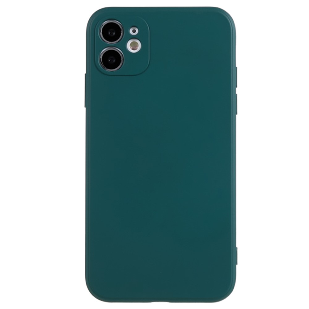 For iPhone 11 Soft TPU Rubberized Cover Fiber Lining Cushion Anti-Scratch Phone Case - Army Green