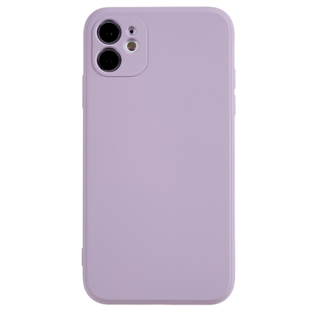 For iPhone 11 Soft TPU Rubberized Cover Fiber Lining Cushion Anti-Scratch Phone Case - Purple