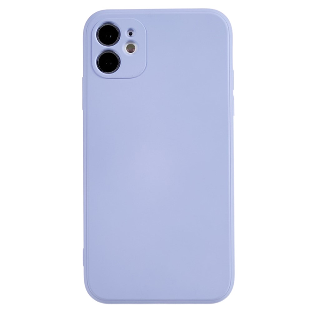For iPhone 11 Soft TPU Rubberized Cover Fiber Lining Cushion Anti-Scratch Phone Case - Light Purple