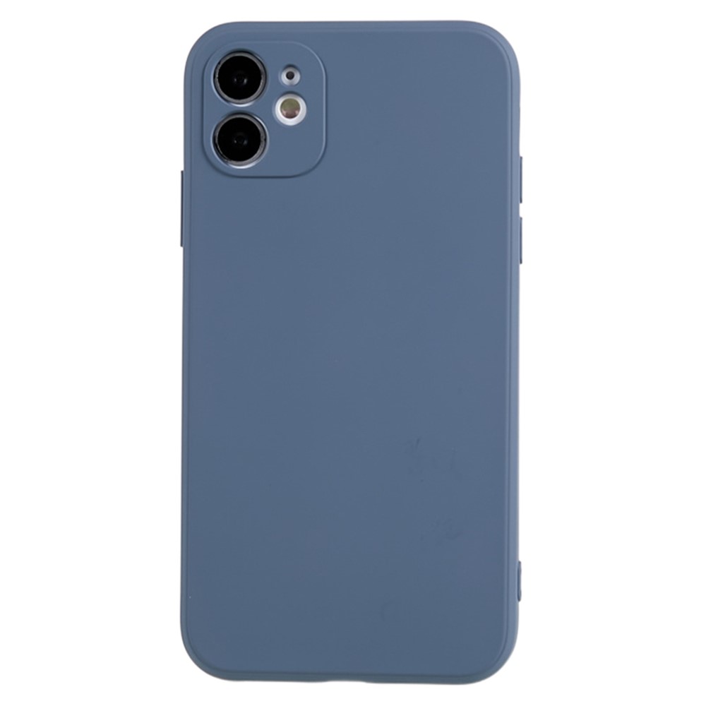 For iPhone 11 Soft TPU Rubberized Cover Fiber Lining Cushion Anti-Scratch Phone Case - Lavender Grey