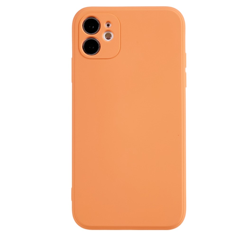 For iPhone 11 Soft TPU Rubberized Cover Fiber Lining Cushion Anti-Scratch Phone Case - Orange