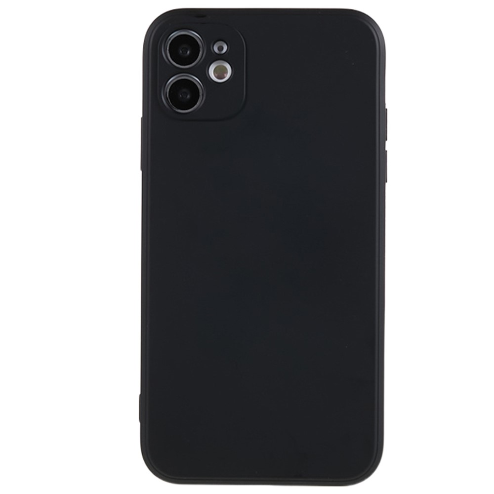 For iPhone 11 Soft TPU Rubberized Cover Fiber Lining Cushion Anti-Scratch Phone Case - Black