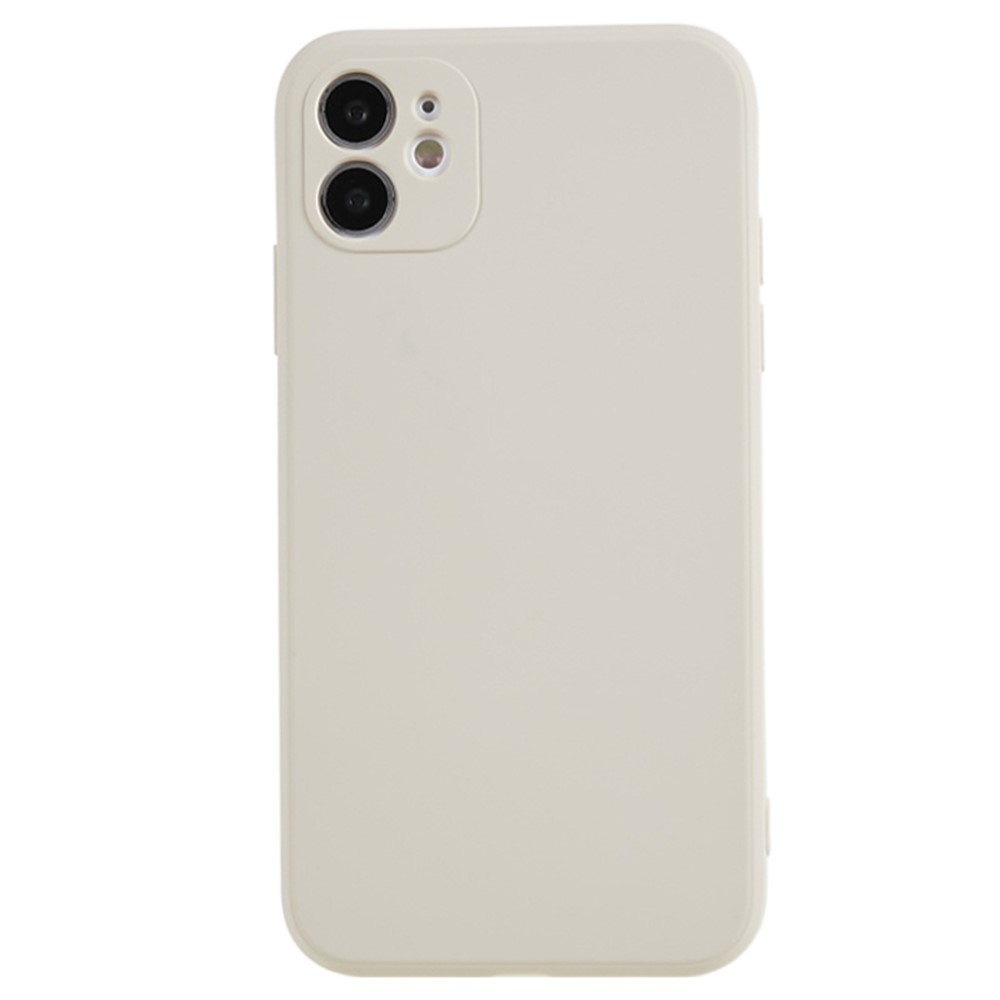 For iPhone 11 Soft TPU Rubberized Cover Fiber Lining Cushion Anti-Scratch Phone Case - White