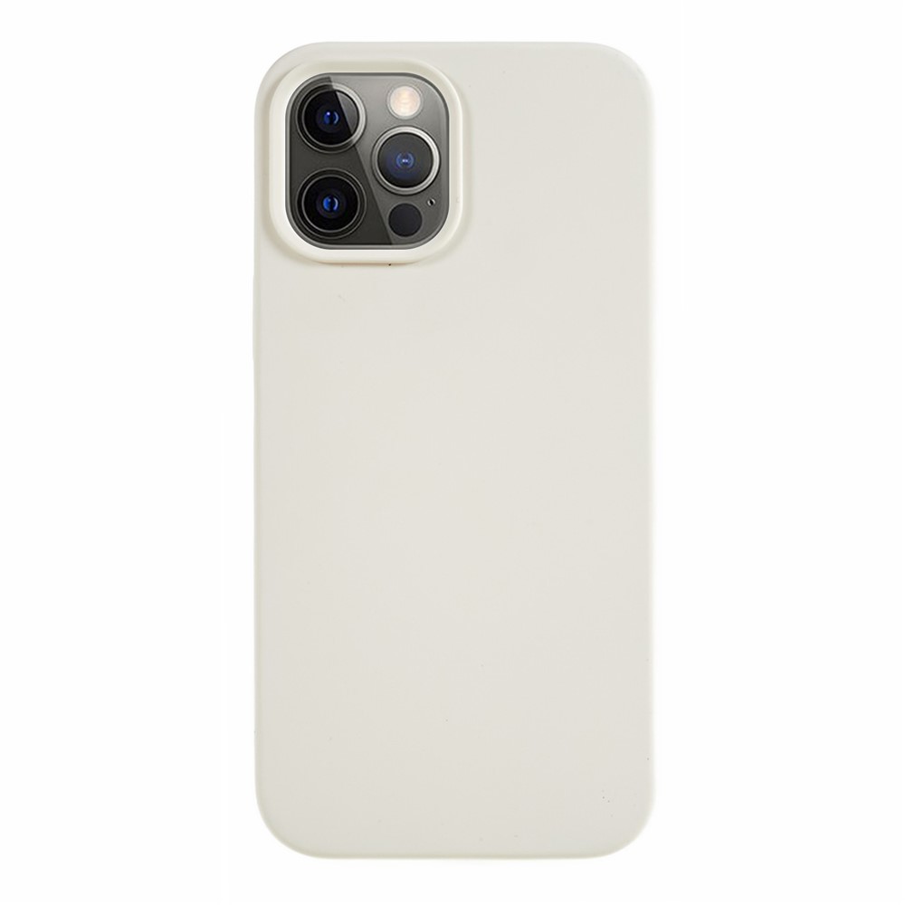 For iPhone 12 / 12 Pro Liquid Silicone Phone Case Soft Lining Anti-scratch Phone Cover - White