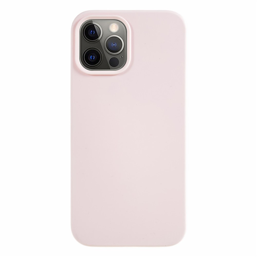 For iPhone 12 / 12 Pro Liquid Silicone Phone Case Soft Lining Anti-scratch Phone Cover - Pink
