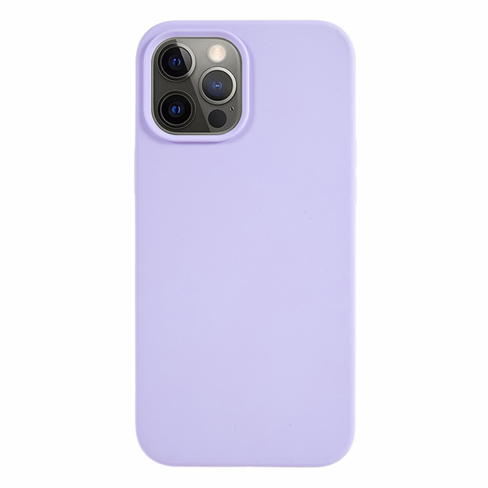For iPhone 12 / 12 Pro Liquid Silicone Phone Case Soft Lining Anti-scratch Phone Cover - Light Purple