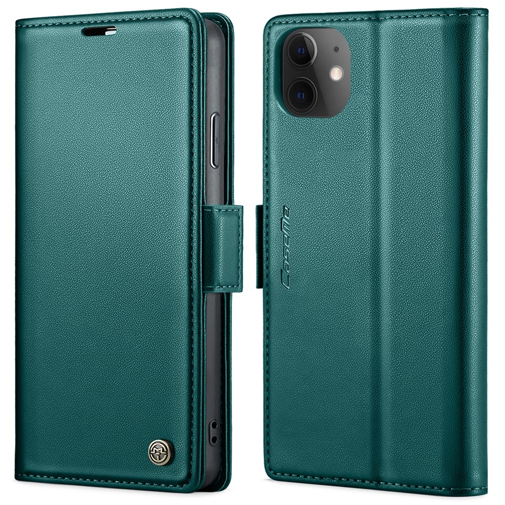 For iPhone 11 Leather Case CASEME 023 RFID Blocking 3 Card Slot Mobile Cover - Green