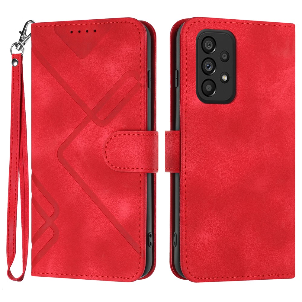 YX0040 For Samsung Galaxy A73 5G Anti-Dust PU Leather Cover Wallet Phone Stand Case with Imprinted Pattern - Red