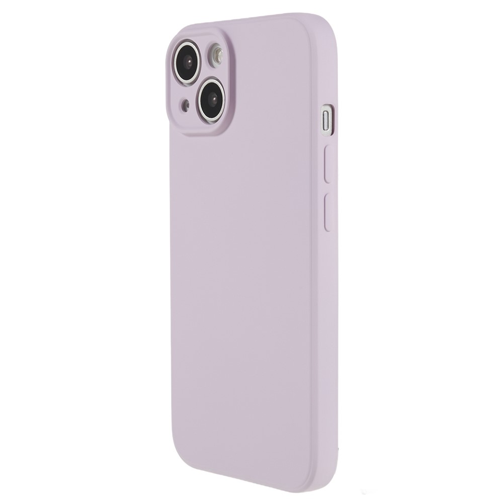 For iPhone 13 mini Rubberized TPU Case Fiber Lining Scratch Resistant Phone Cover - Light Purple