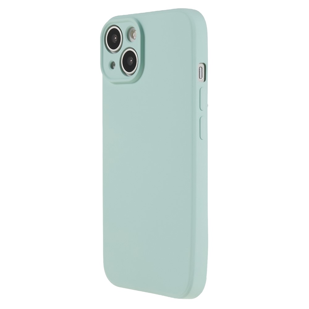 For iPhone 13 mini Rubberized TPU Case Fiber Lining Scratch Resistant Phone Cover - Baby Blue