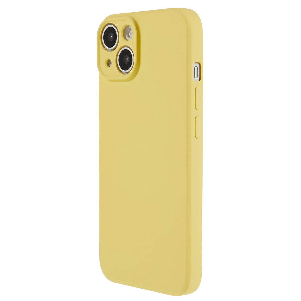 For iPhone 13 mini Rubberized TPU Case Fiber Lining Scratch Resistant Phone Cover - Yellow