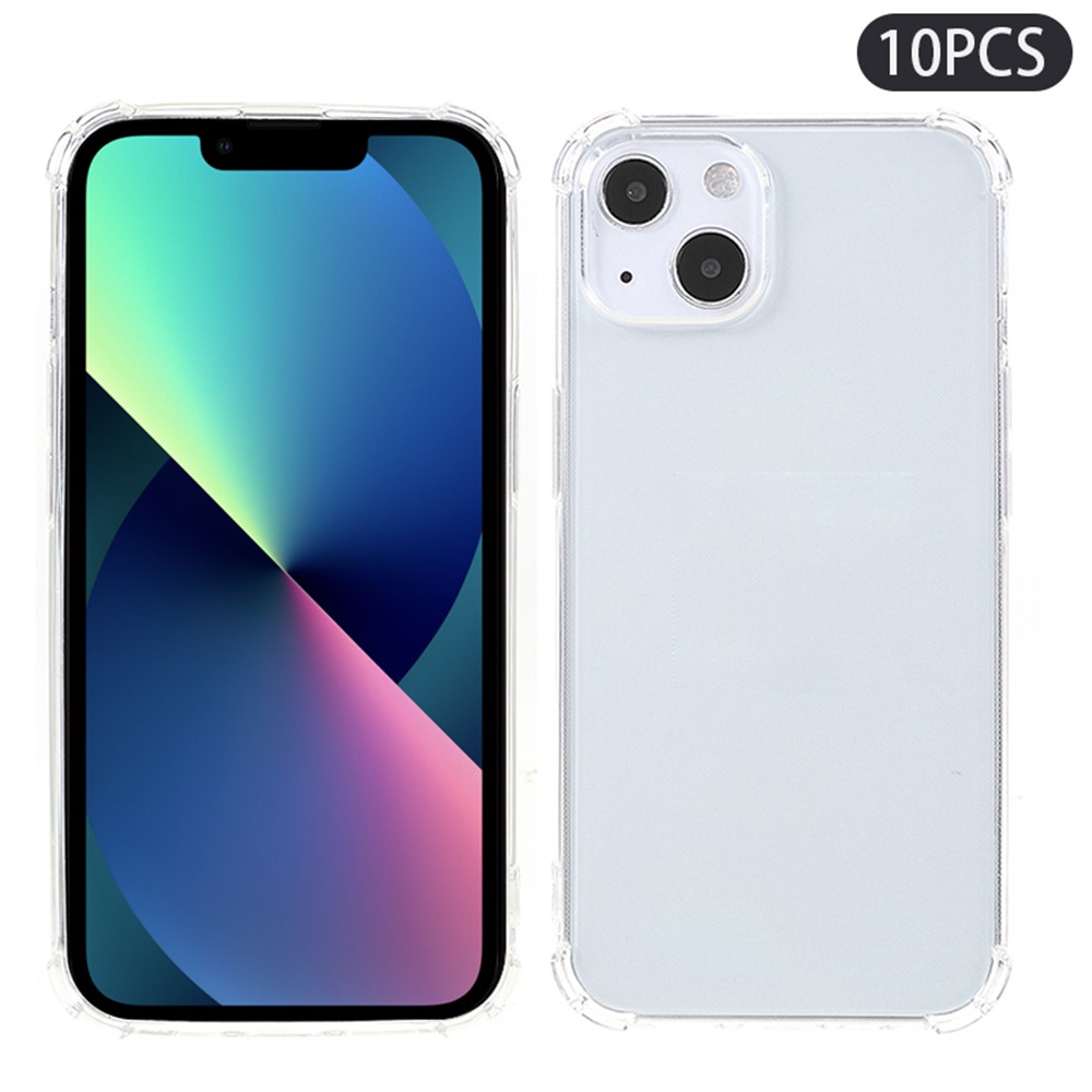 10Pcs 1.5mm TPU Case for iPhone 13 mini 5.4 inch , Watermark-free Phone Cover Corner Protection Clear Shell