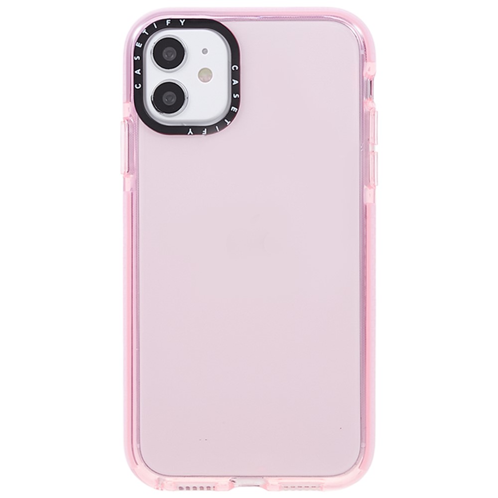 For iPhone 11 Transparent PC+TPU Phone Case Drop Protection Back Cover - Transparent Pink