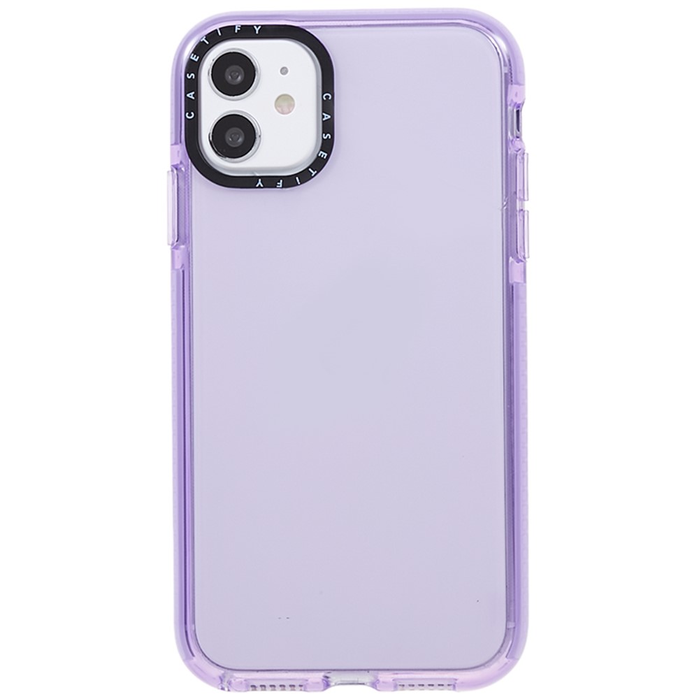 For iPhone 11 Transparent PC+TPU Phone Case Drop Protection Back Cover - Transparent Purple