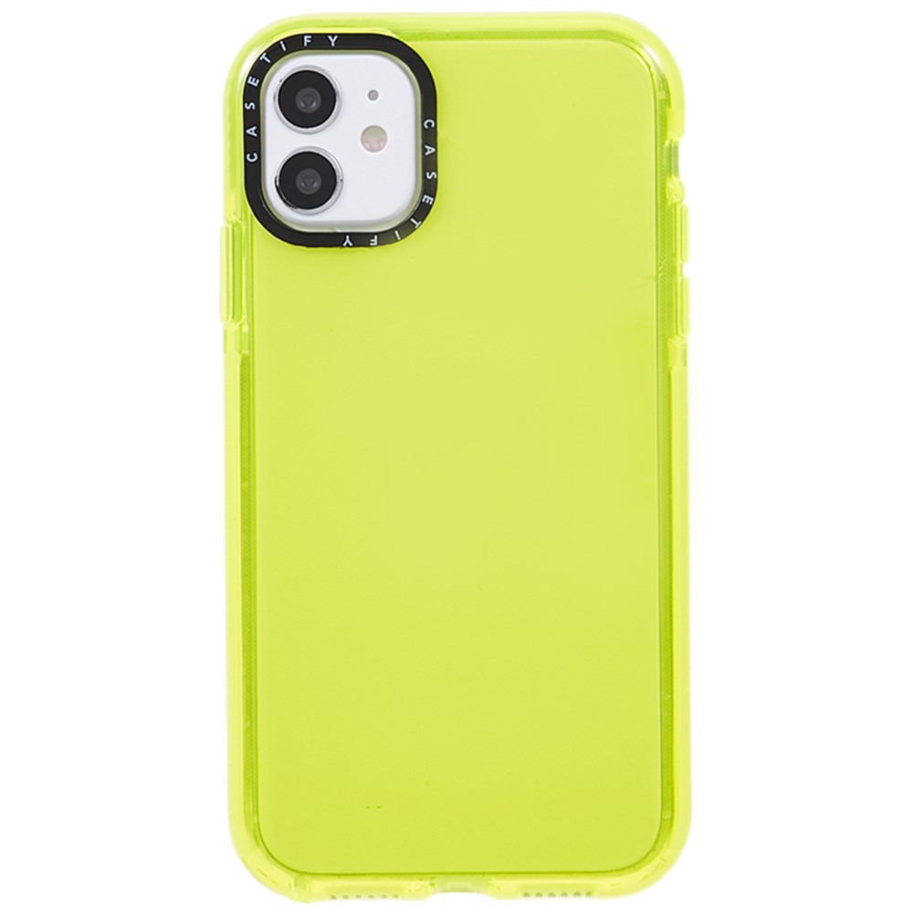 For iPhone 11 Transparent PC+TPU Phone Case Drop Protection Back Cover - Transparent Yellow