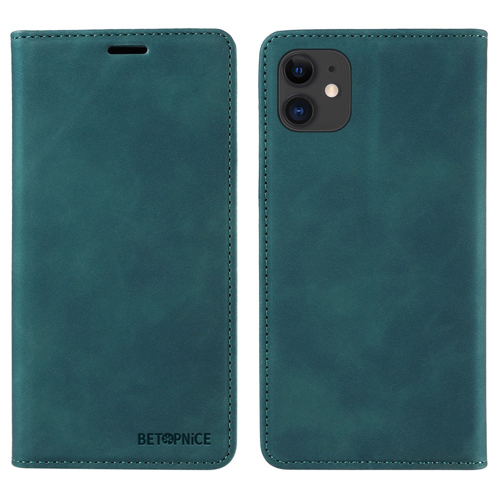 BETOPNICE 003 For iPhone 12 / 12 Pro 6.1 inch Cell Phone Cover Wallet Leather Stand RFID Blocking Case - Green
