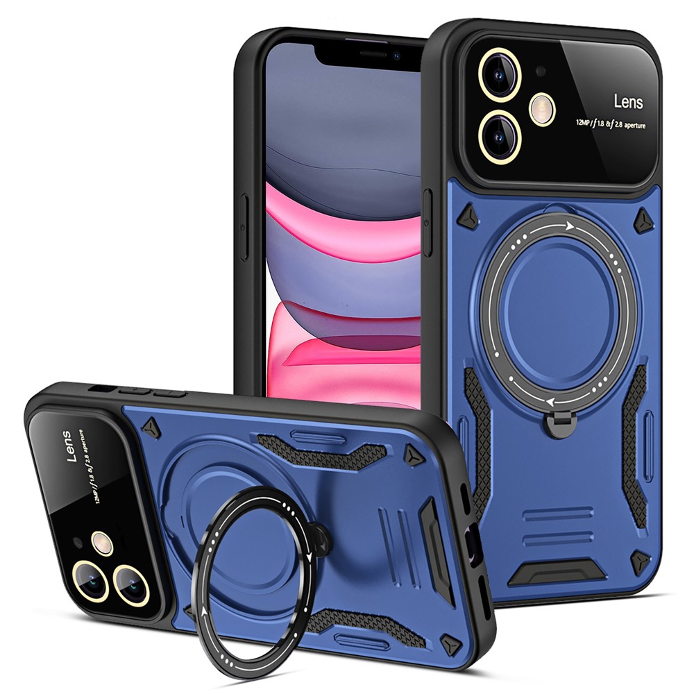 Scratch Resistant Case for iPhone 11 Compatible with MagSafe PC+TPU Kickstand Phone Cover - Blue