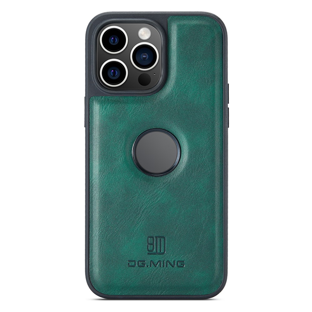 DG.MING For iPhone 12 / 12 Pro Case Logo View PU Leather+PC+TPU Anti-Scratch Cover - Green
