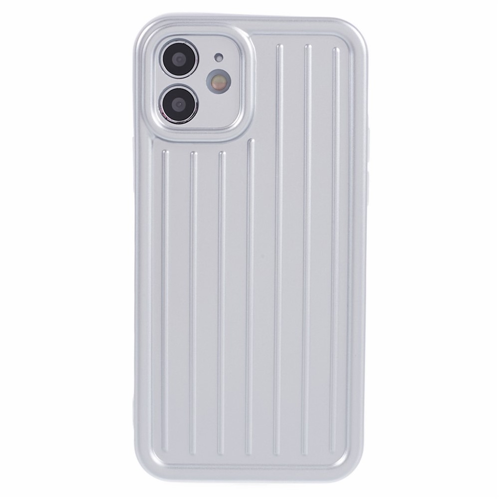 For iPhone 11 Case 3D Striped Pattern IMD TPU Anti-drop Phone Cover - Silver