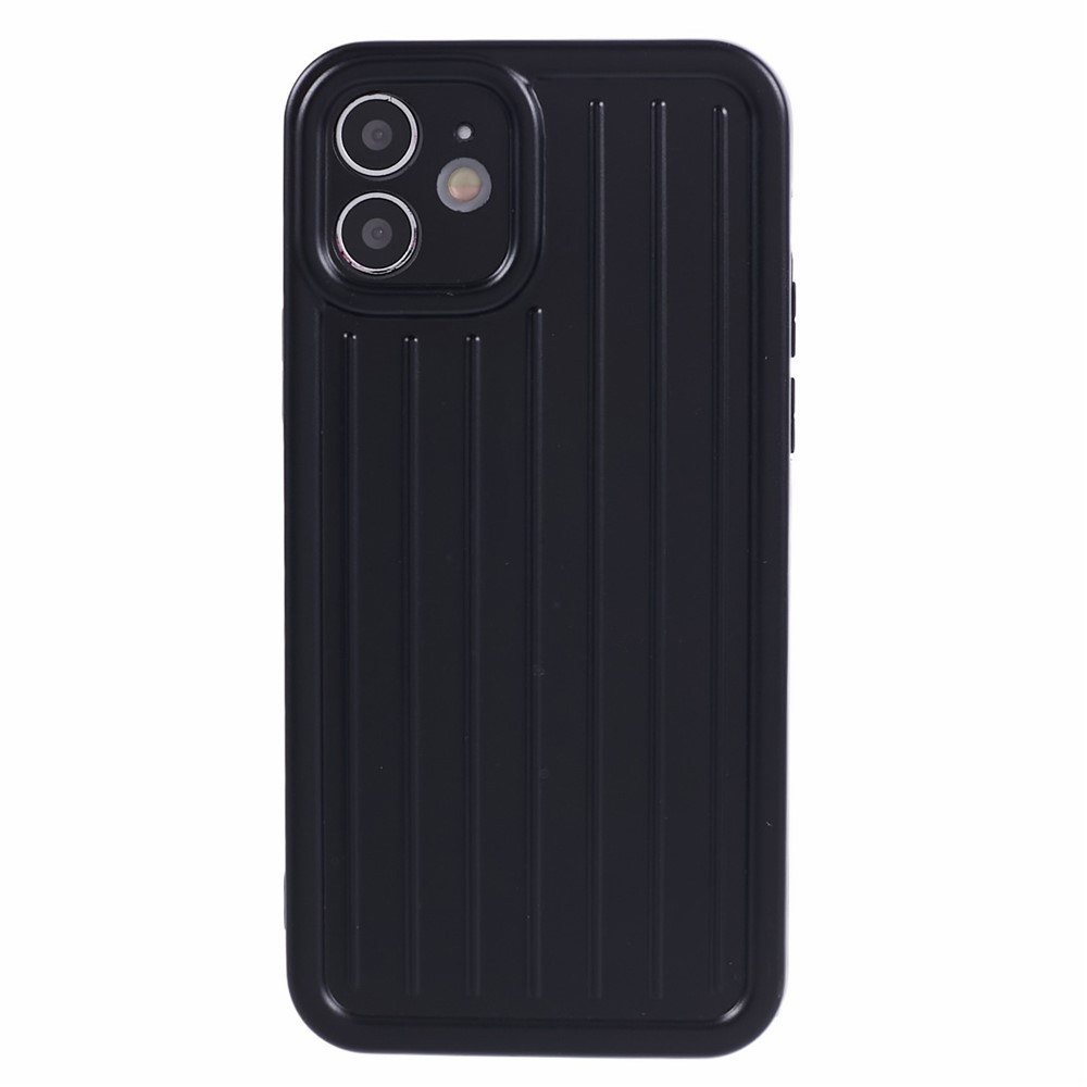 For iPhone 11 Case 3D Striped Pattern IMD TPU Anti-drop Phone Cover - Black