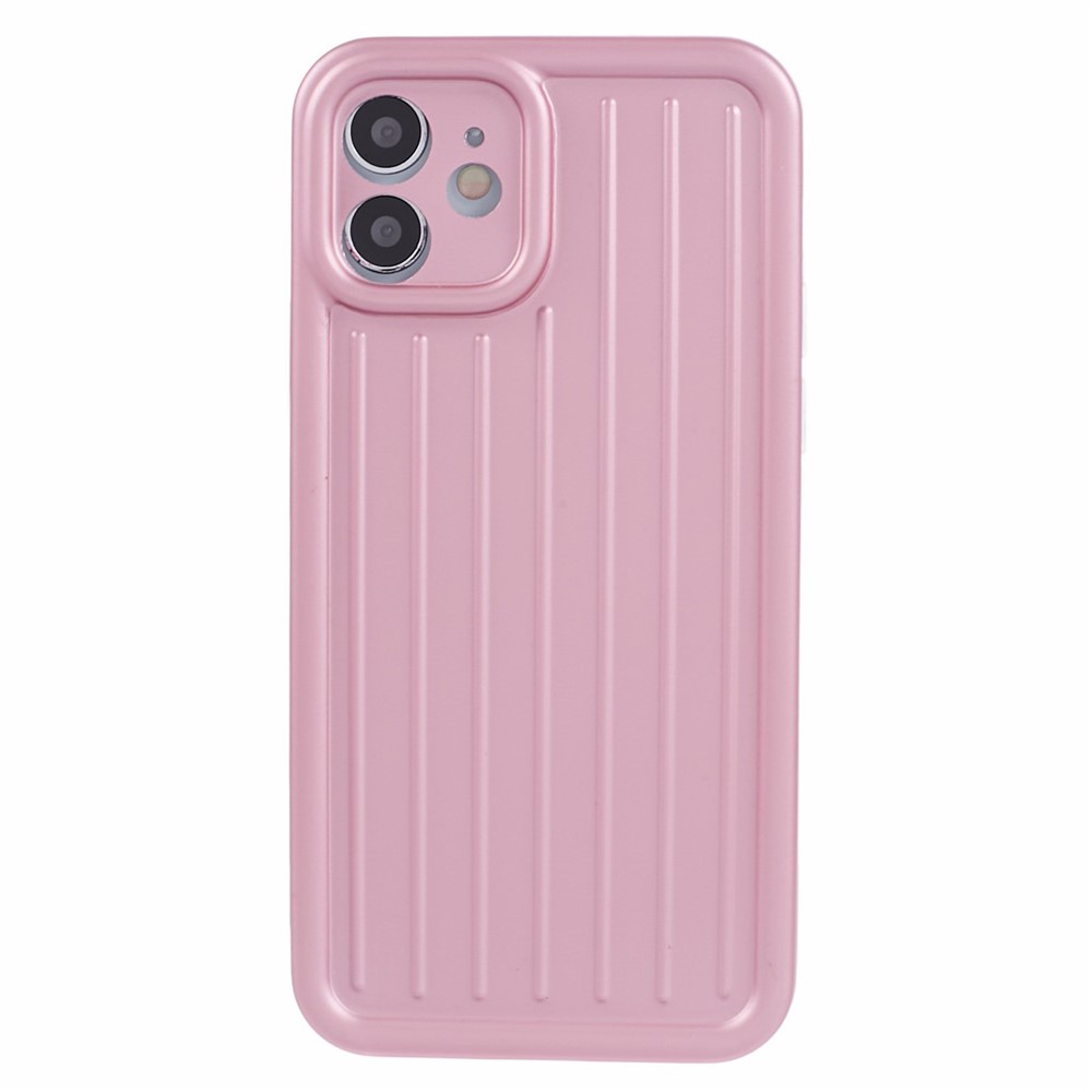 For iPhone 11 Case 3D Striped Pattern IMD TPU Anti-drop Phone Cover - Pink