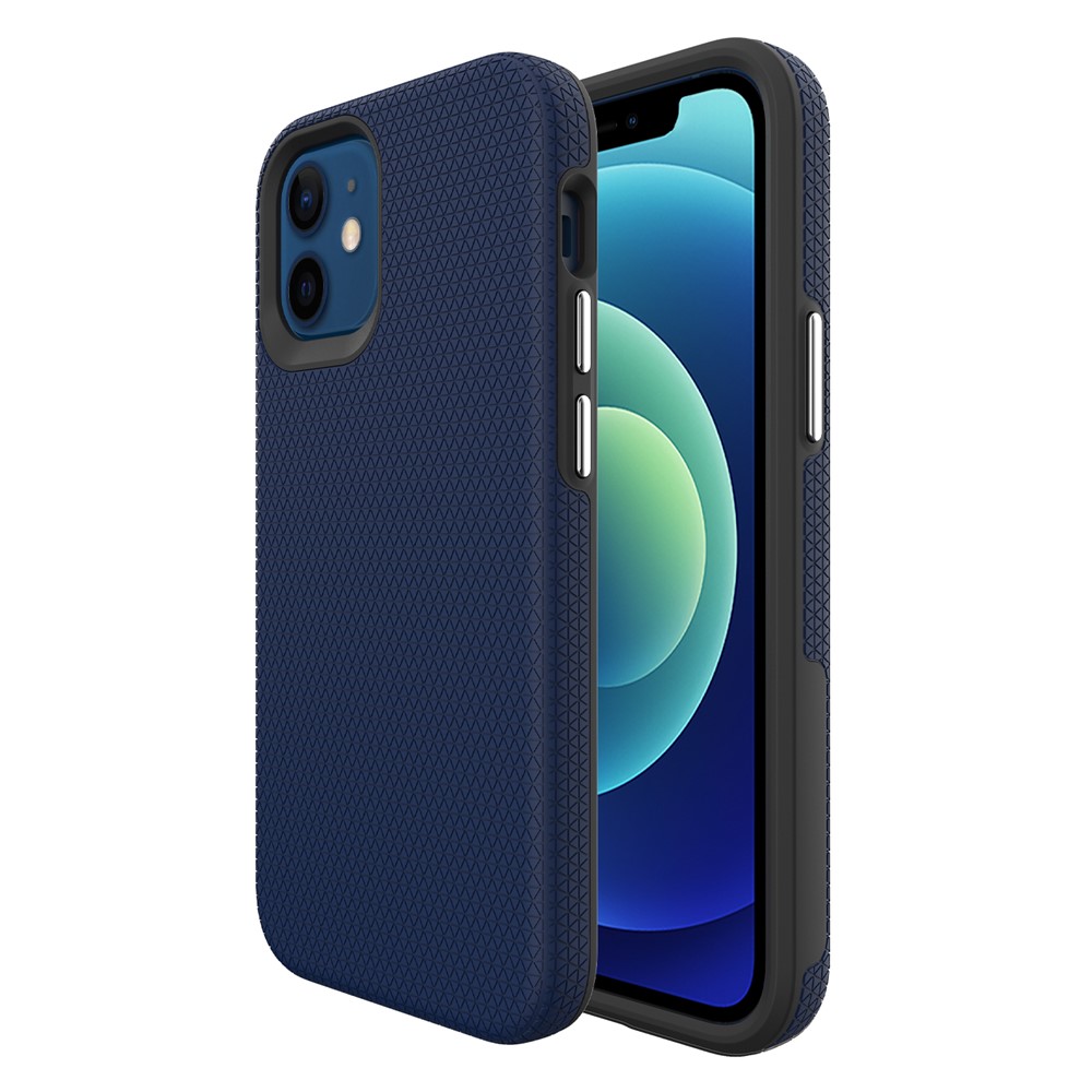 For iPhone 12 mini Case Four Corners Shockproof Magnetic Phone Cover - Navy Blue